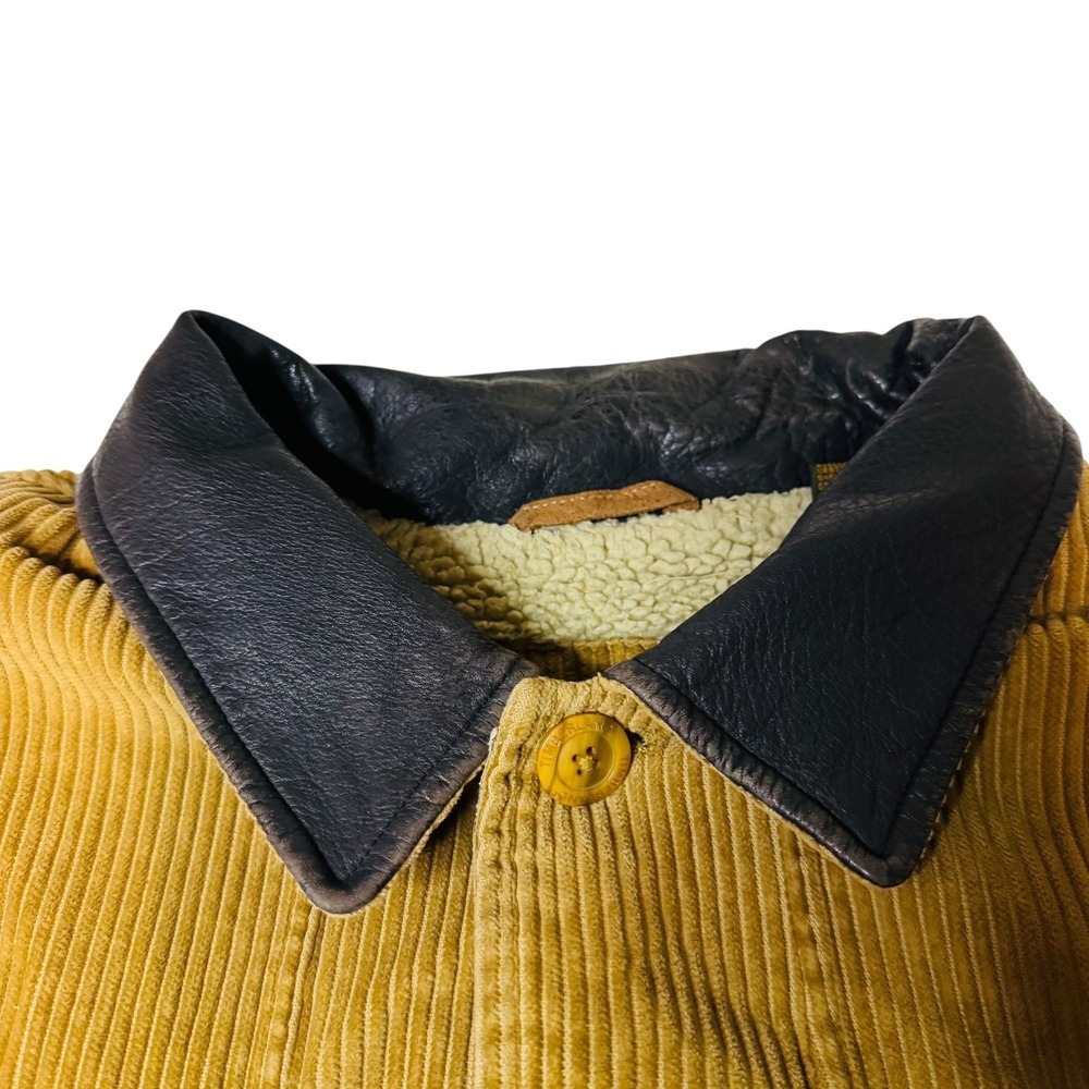Timberland Mens Corduroy Sherpa Lined Trucker Chore Barn Jacket Brown Size Large - Picture 6 of 11